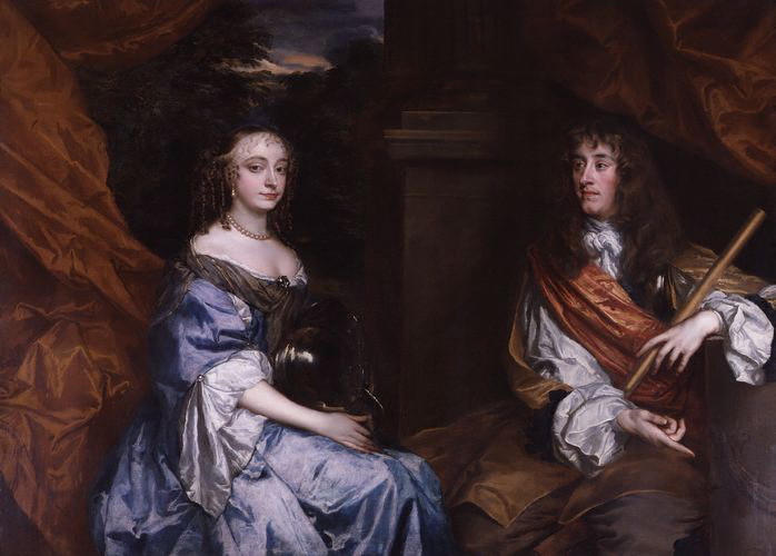Anne Hyde seated with her husband James