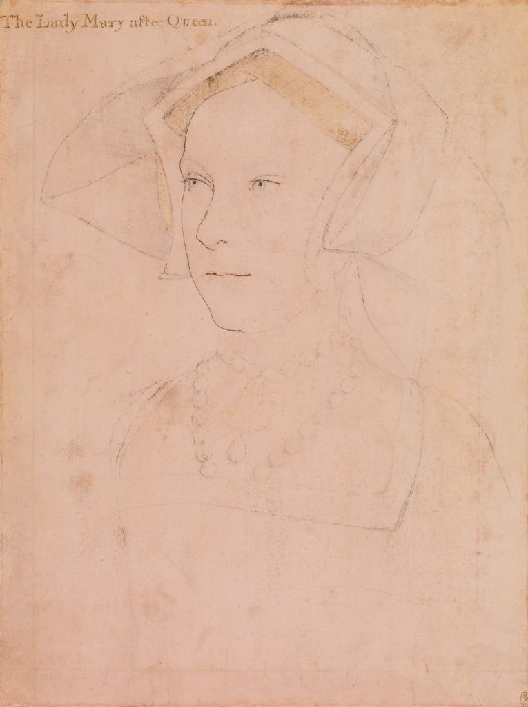 Pencil drawing of Mary I as a young girl
