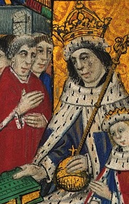 Lord Rivers and Caxton presenting a book to Edward IV